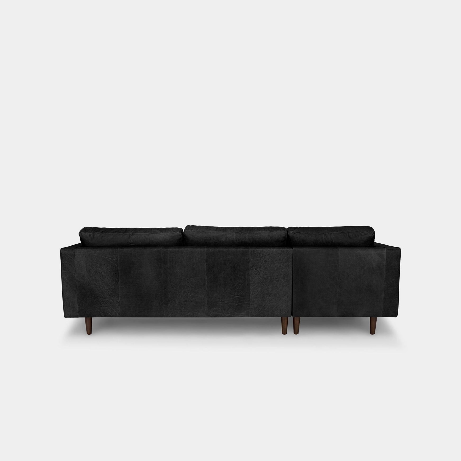 Castle faux leather sectional sofa left black
