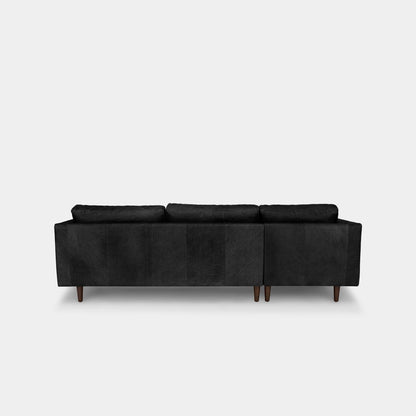 Castle faux leather sectional sofa left black
