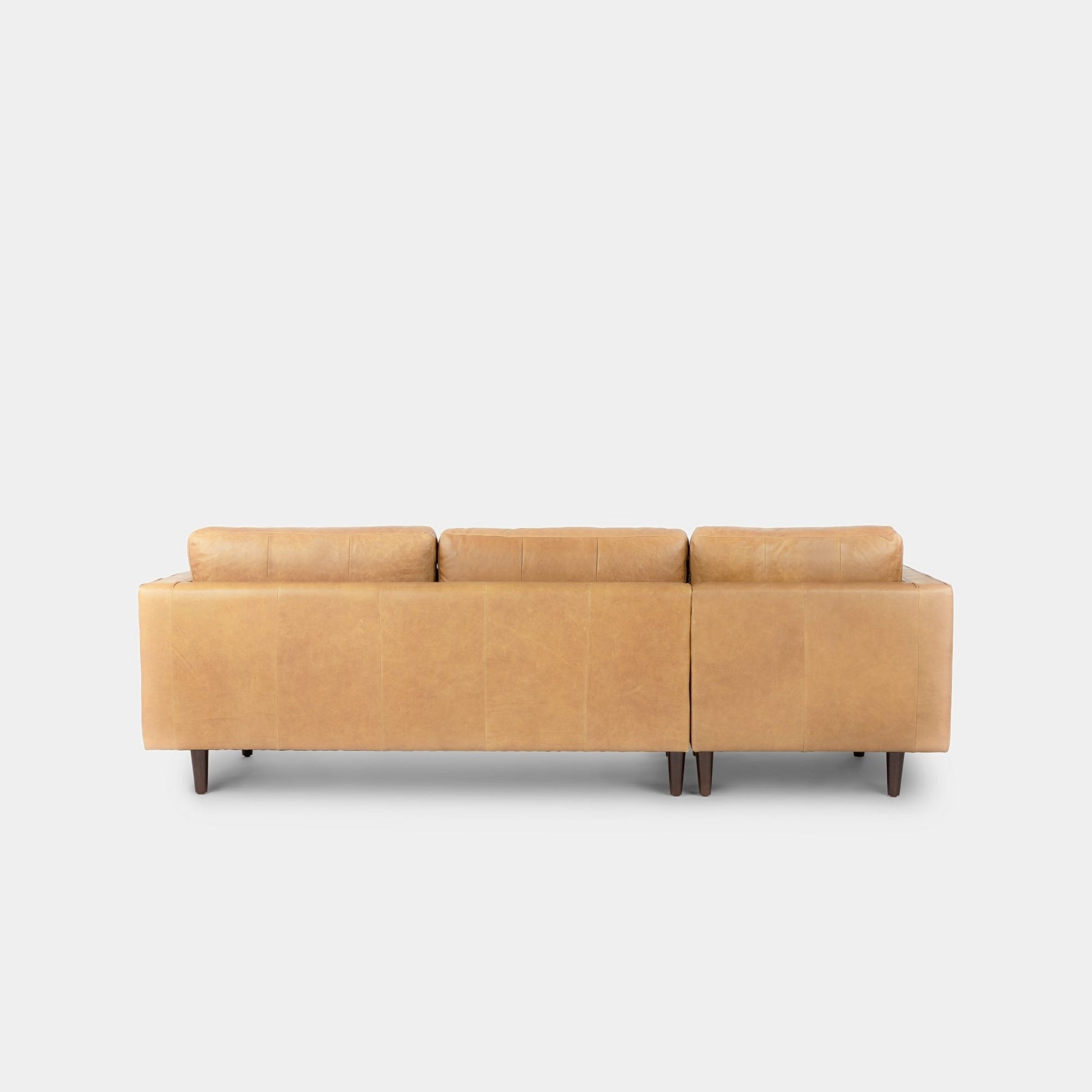 Castle faux leather sectional sofa left brown