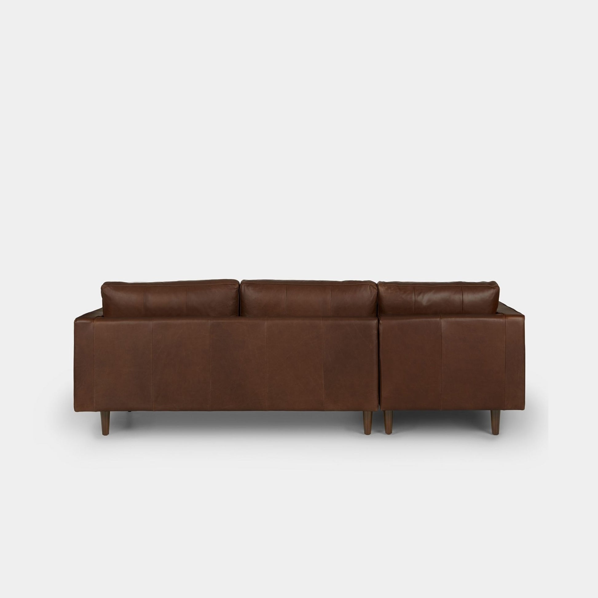Castle faux leather sectional sofa left dark brown