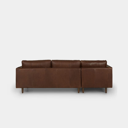 Castle faux leather sectional sofa left dark brown