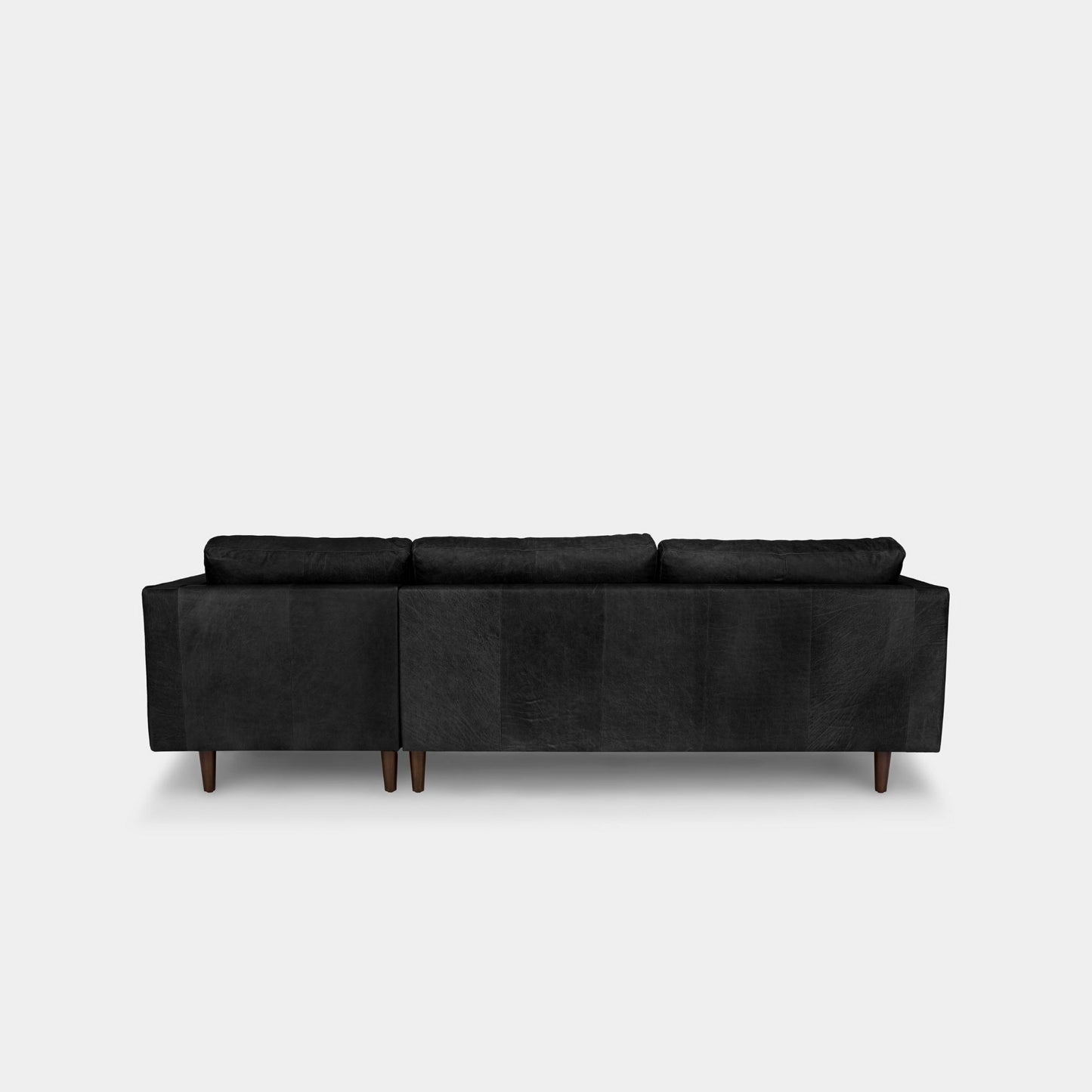 Castle faux leather sectional sofa right black