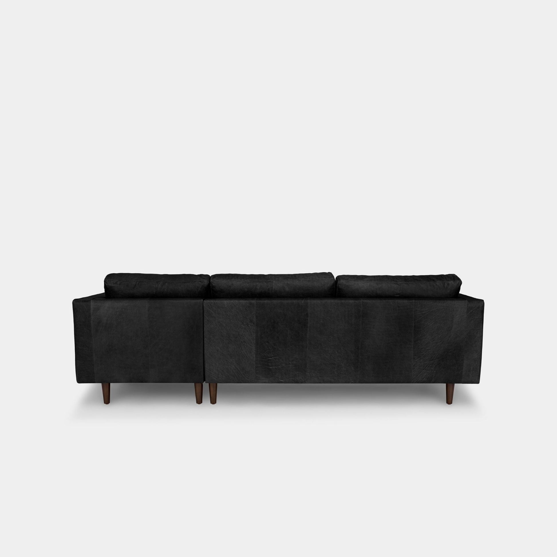 Castle faux leather sectional sofa right black