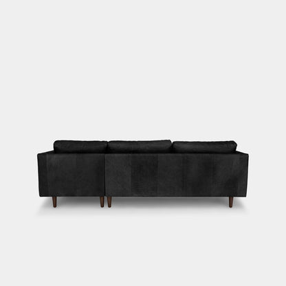 Castle faux leather sectional sofa right black