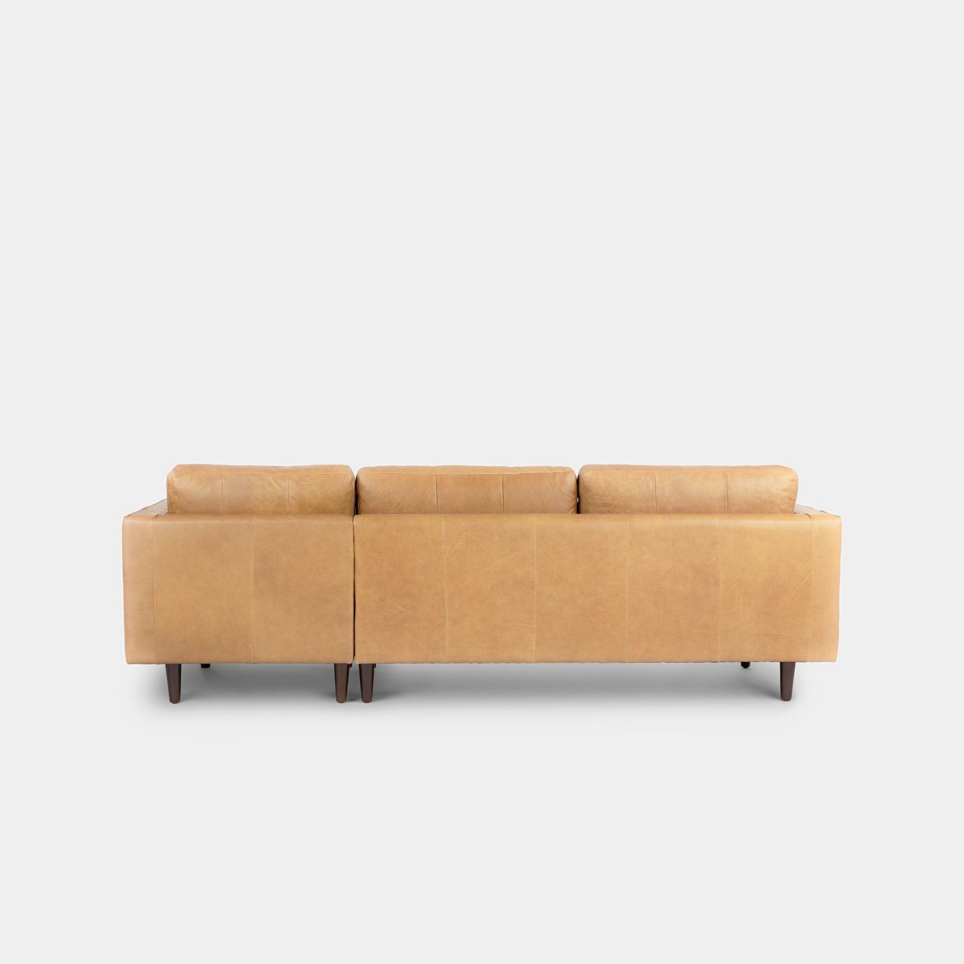 Castle faux leather sectional sofa right brown