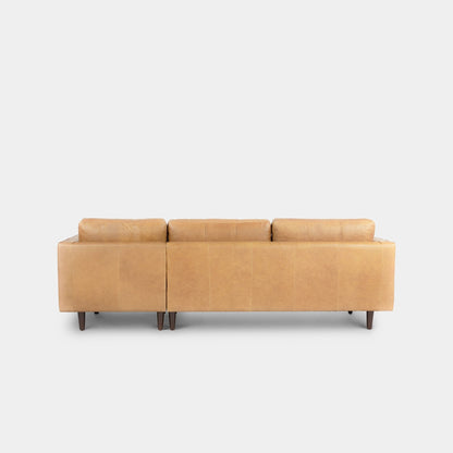 Castle faux leather sectional sofa right brown