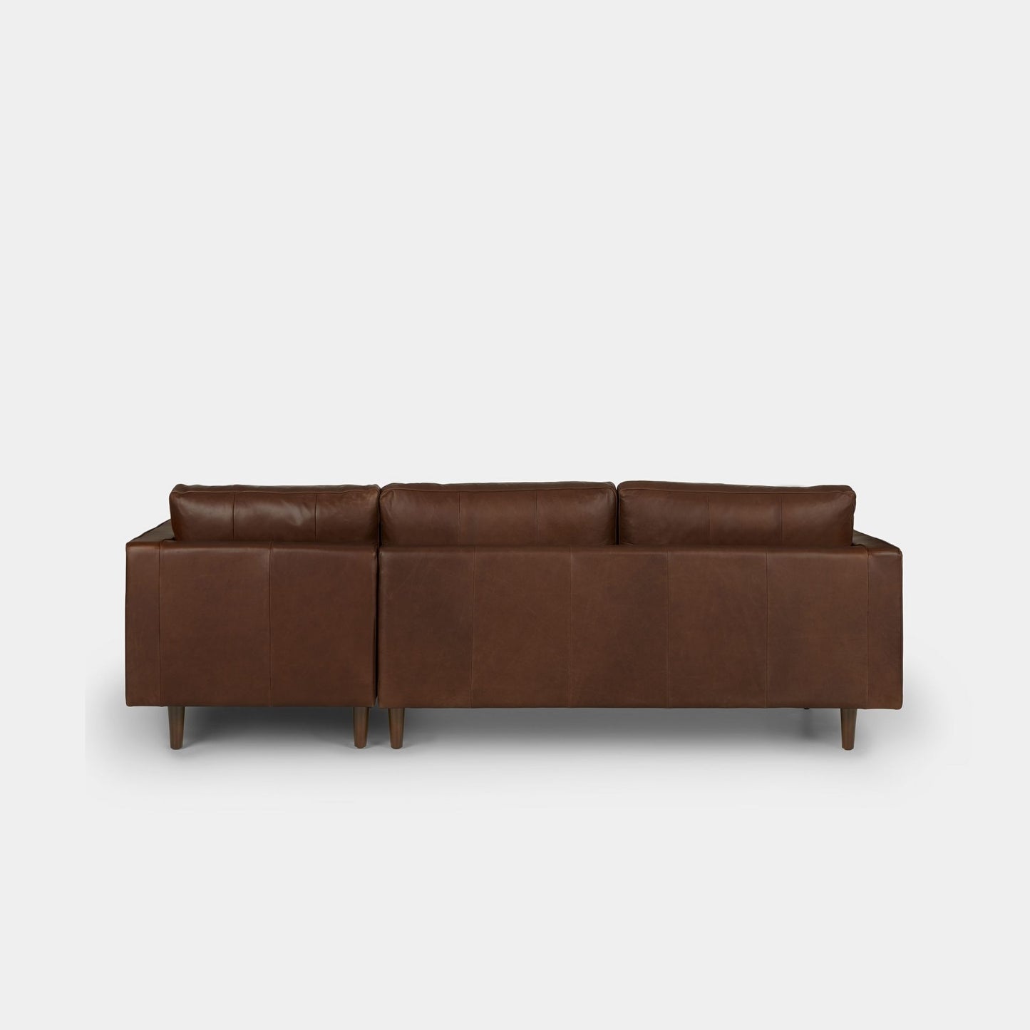 Castle faux leather sectional sofa right dark brown