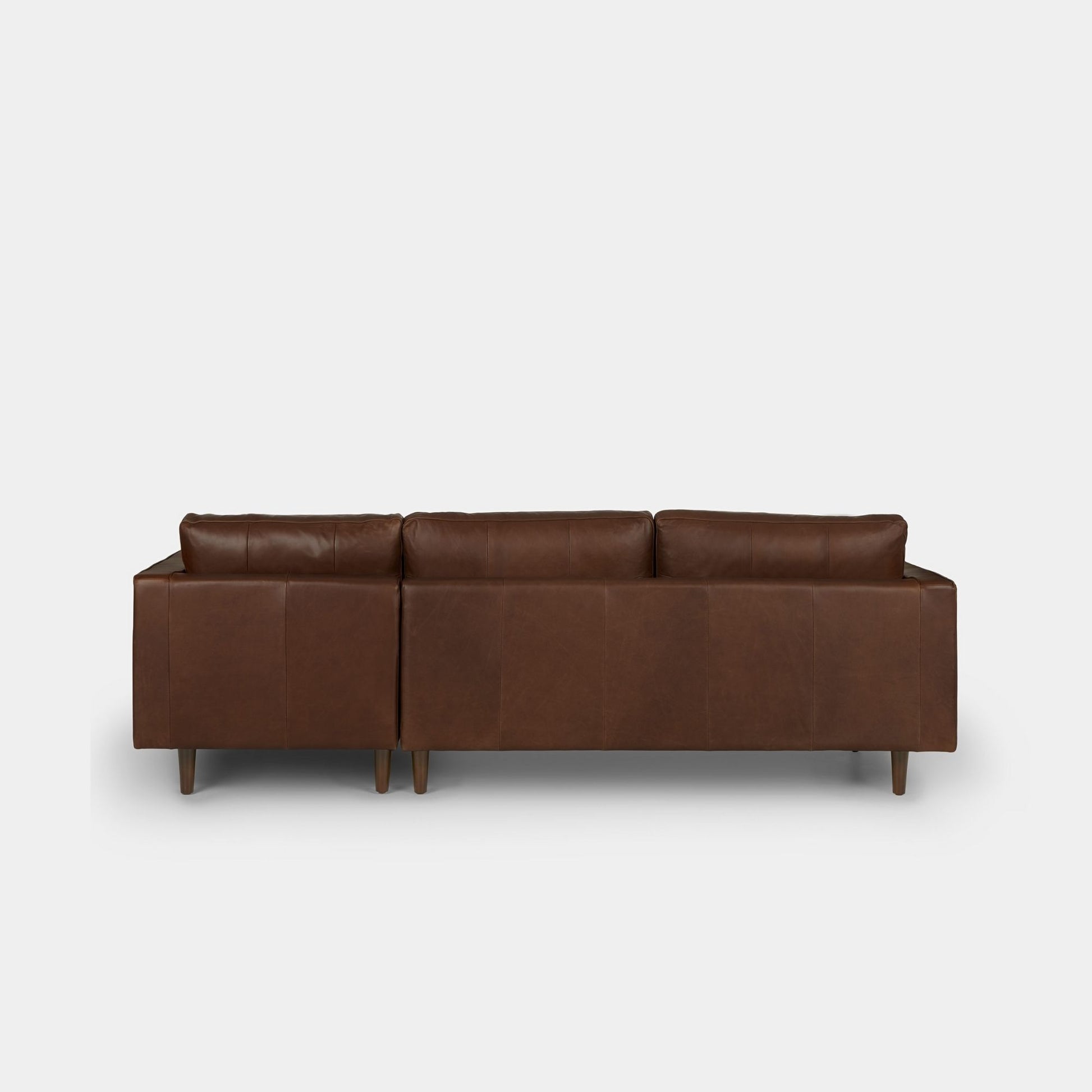 Castle faux leather sectional sofa right dark brown