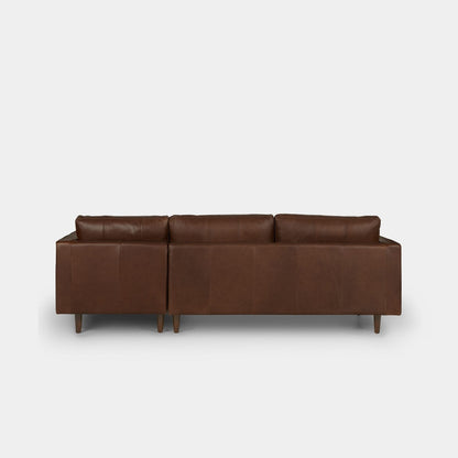 Castle faux leather sectional sofa right dark brown