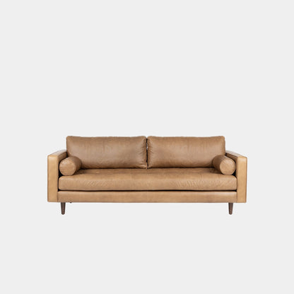 castle faux leather sofa brown