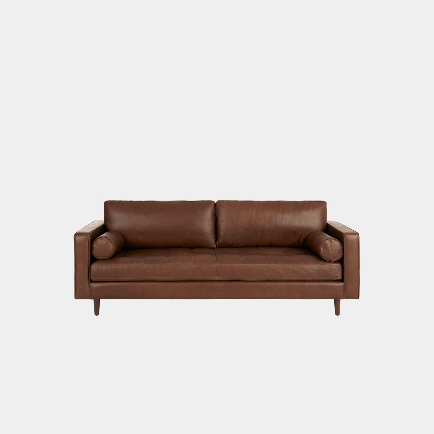 castle faux leather sofa dark brown