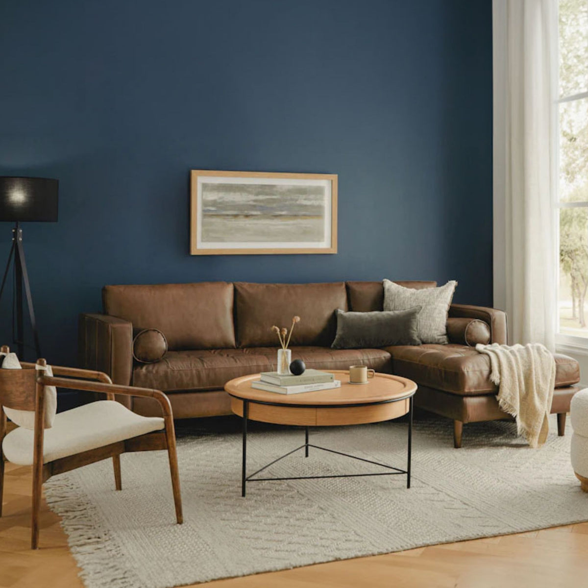 Castle leather sectional sofa right dark brown