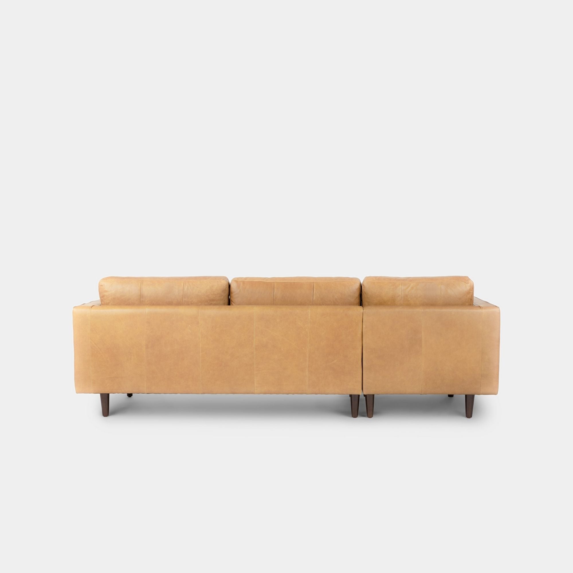 Castle leather sectional sofa left brown