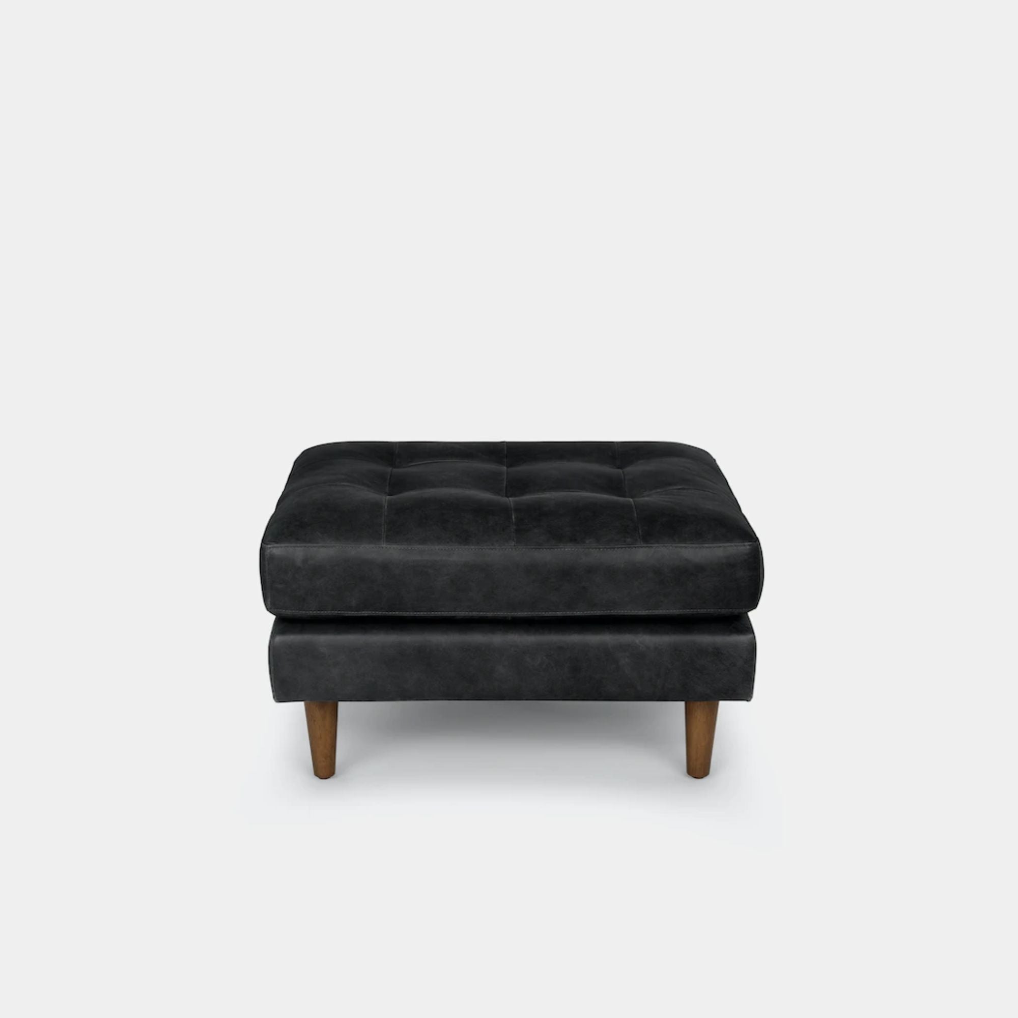 Castle leather ottoman black