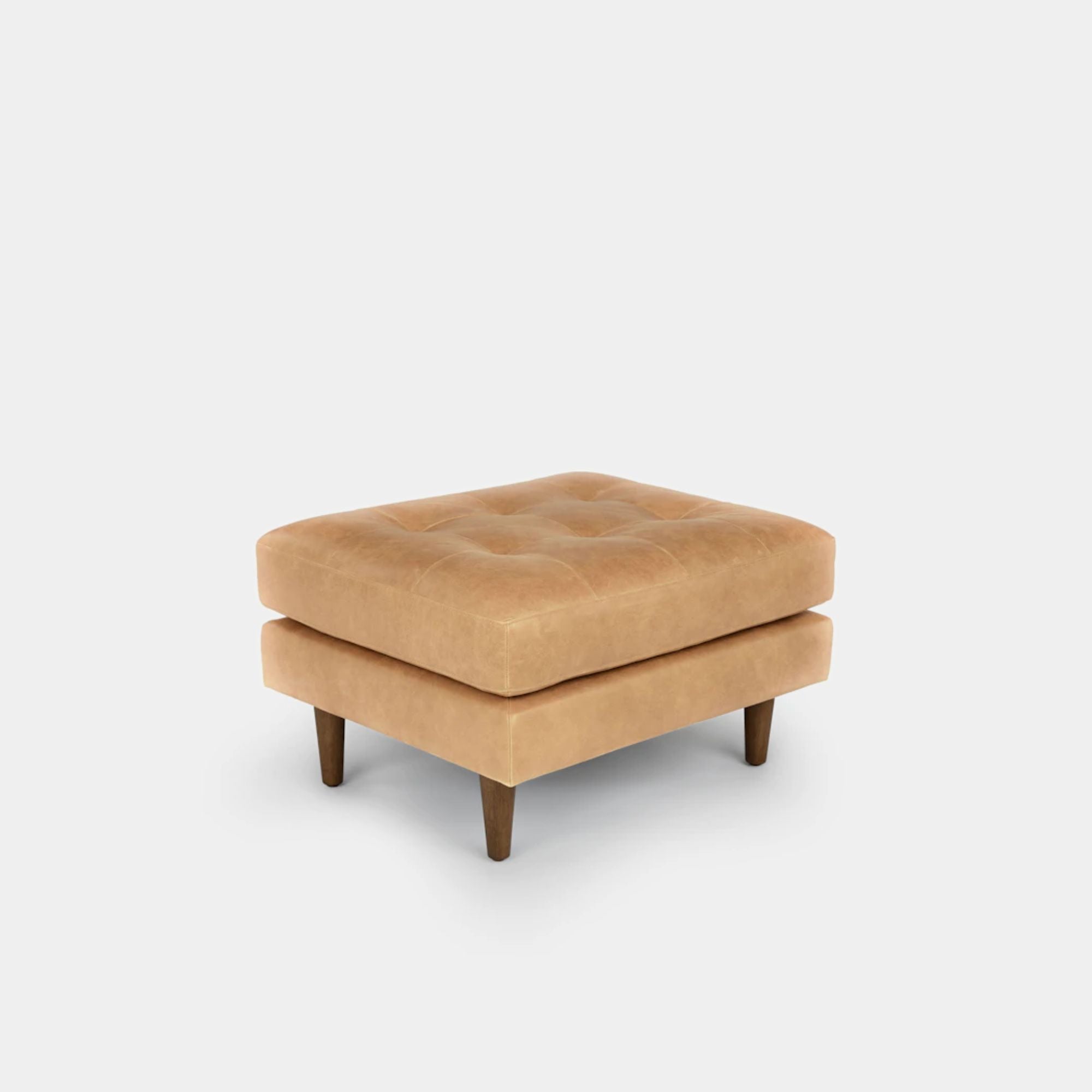 Castle leather ottoman brown