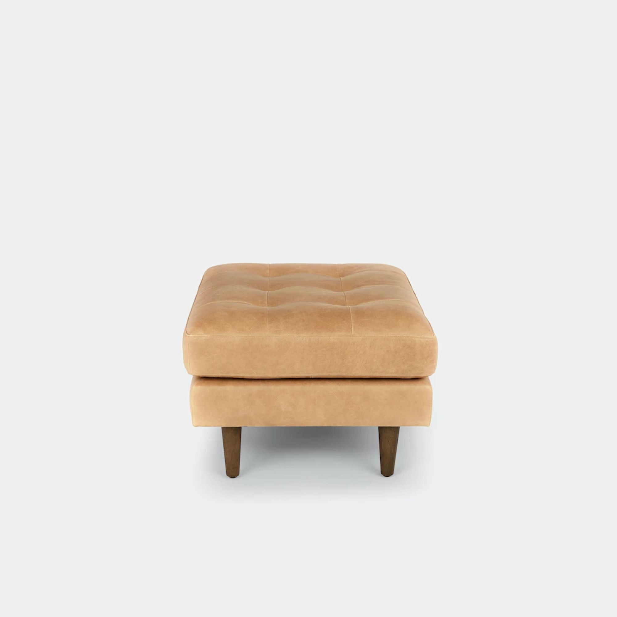 Castle leather ottoman brown