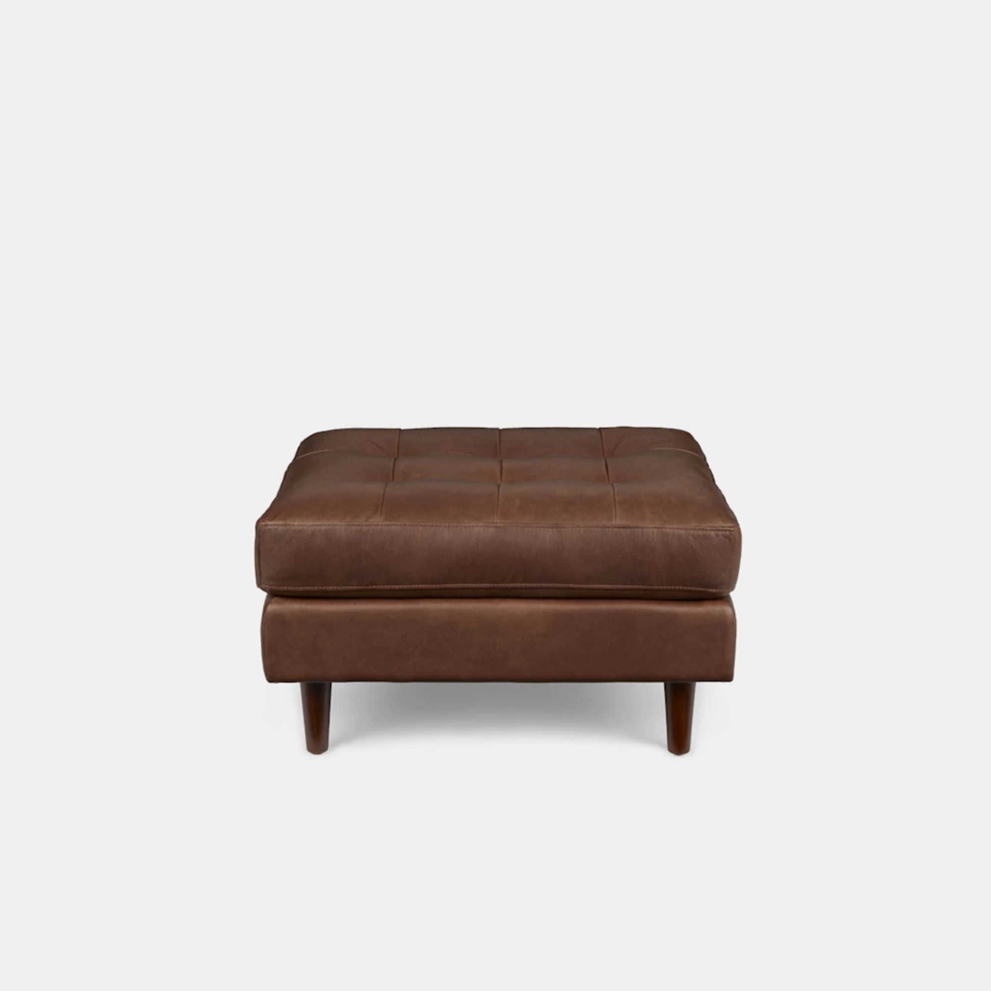 Castle leather ottoman dark brown