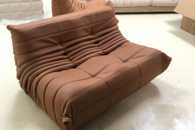 Caterpillar 131cm Brown Faux Leather Sofa Sunari Kateni | Sep 24