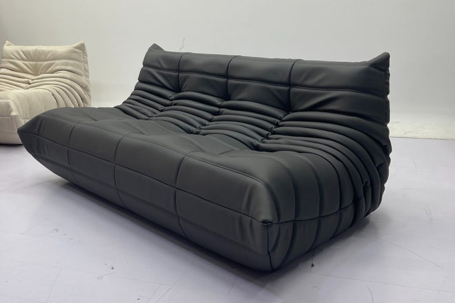 Caterpillar 174cm Black Faux Leather Sofa Benjamin | Dec 24