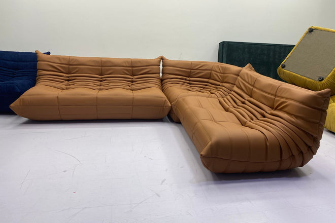 Caterpillar Brown Faux Leather Sectional Sofa Low Choon Meng | Jan 25