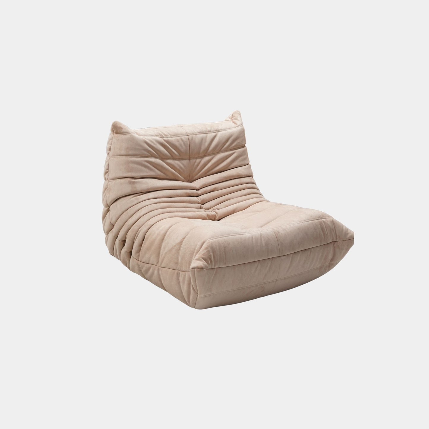 caterpillar fabric lounge chair beige