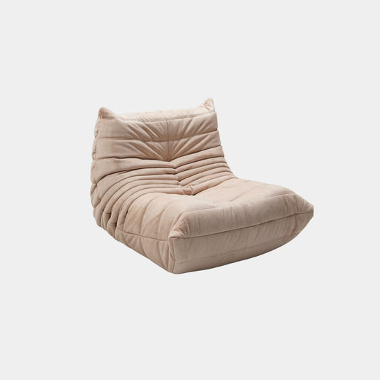 caterpillar fabric lounge chair beige