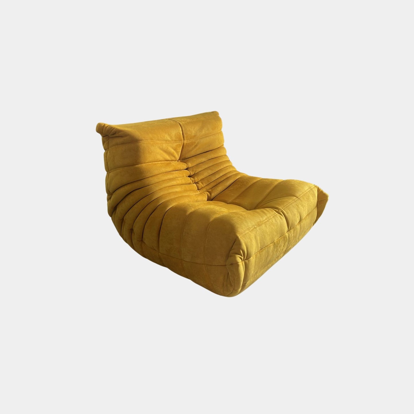 caterpillar fabric lounge chair yellow