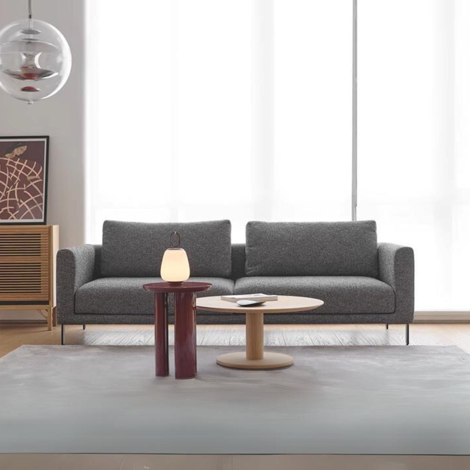Cedar fabric sofa dark grey