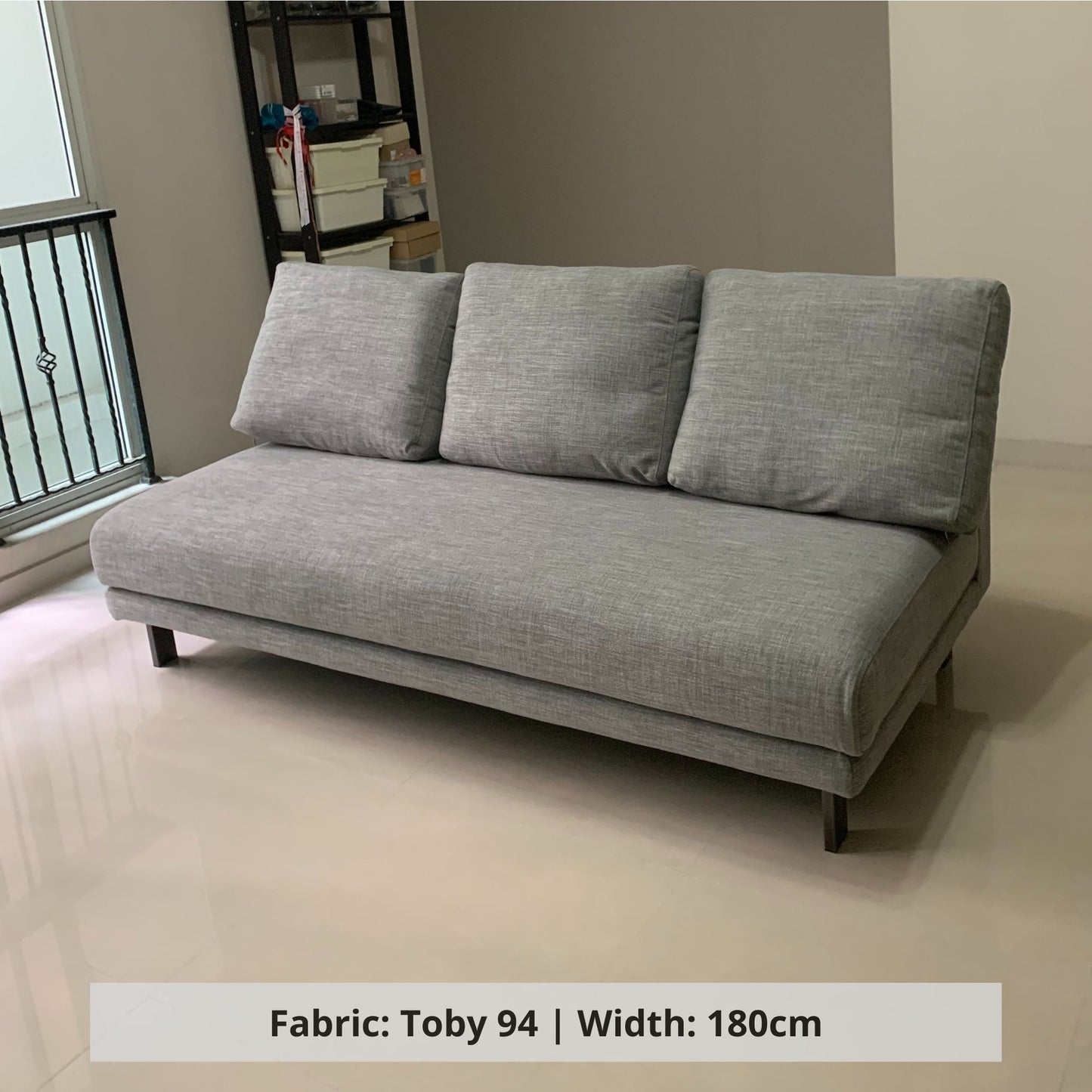 Cedar 2 seater grey fabric armless sofa sample (Other)