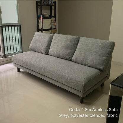 Delivered 3 seater 180cm Cedar fabric one arm sofa in Cozylant customer's living room 