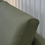 Cedar green faux leather armless sofa