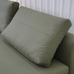 Cedar green faux leather armless sofa