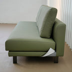 Cedar green faux leather armless sofa