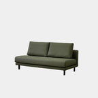 Cedar green faux leather armless sofa