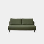 Cedar green faux leather armless sofa