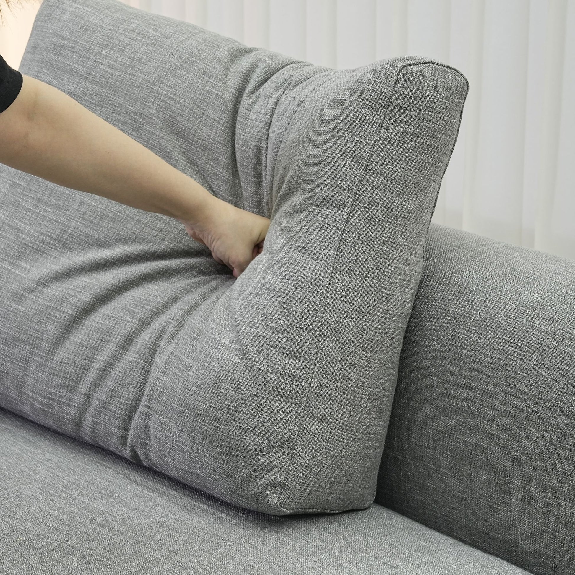 Cedar grey fabric armless sofa