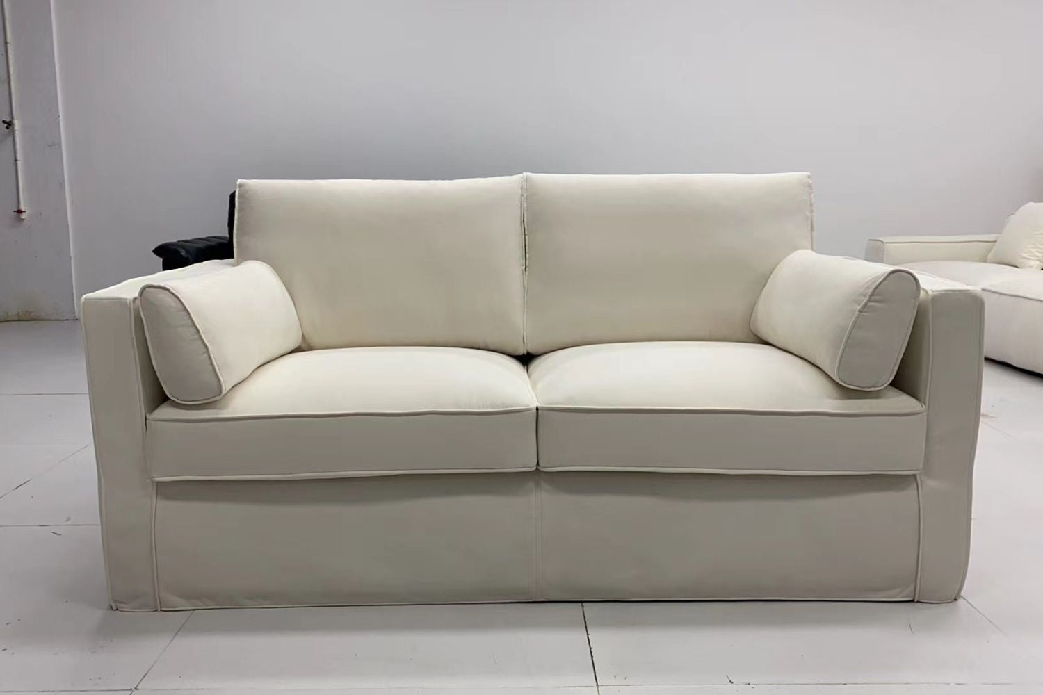 Celeste 200cm white fabric sofa | Demo 1