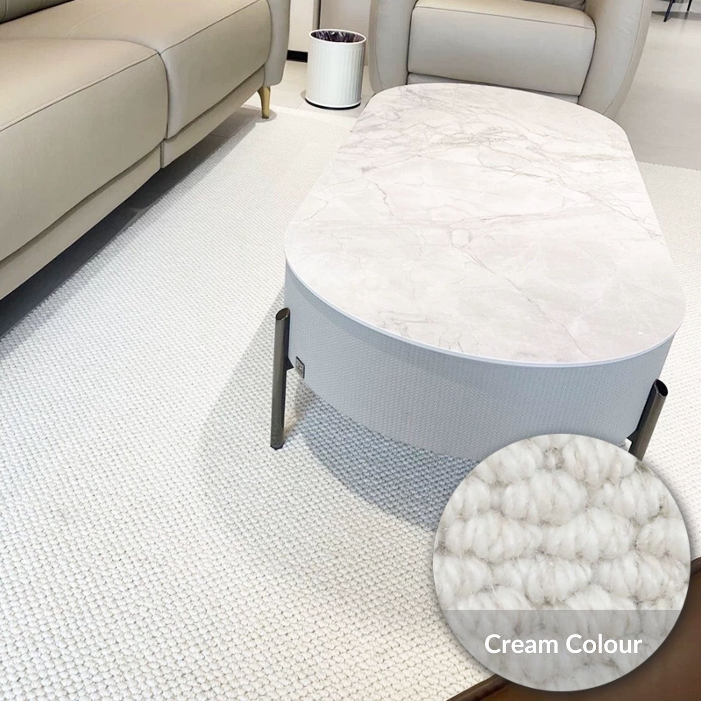 Celine wool rug cream