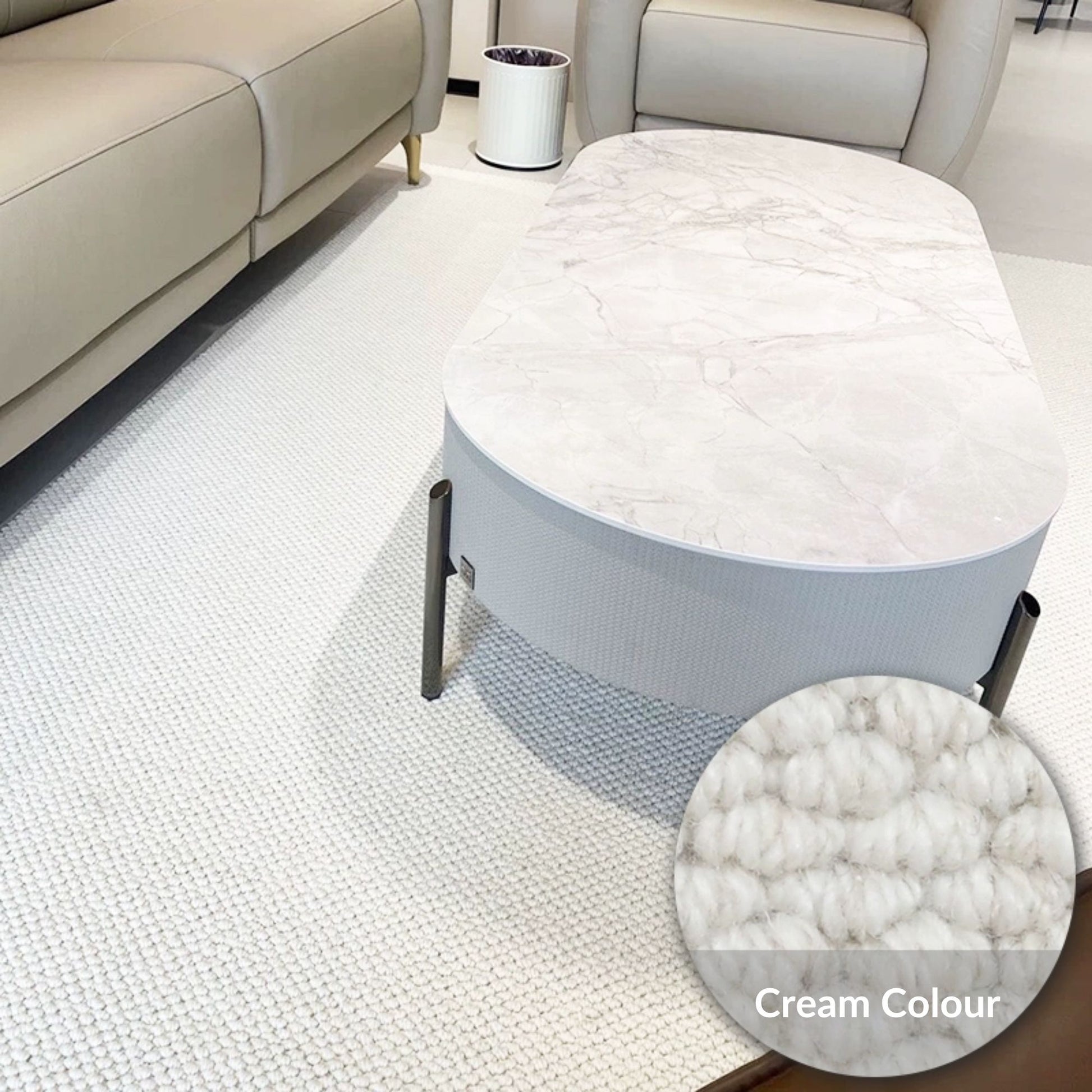 Celine wool rug cream