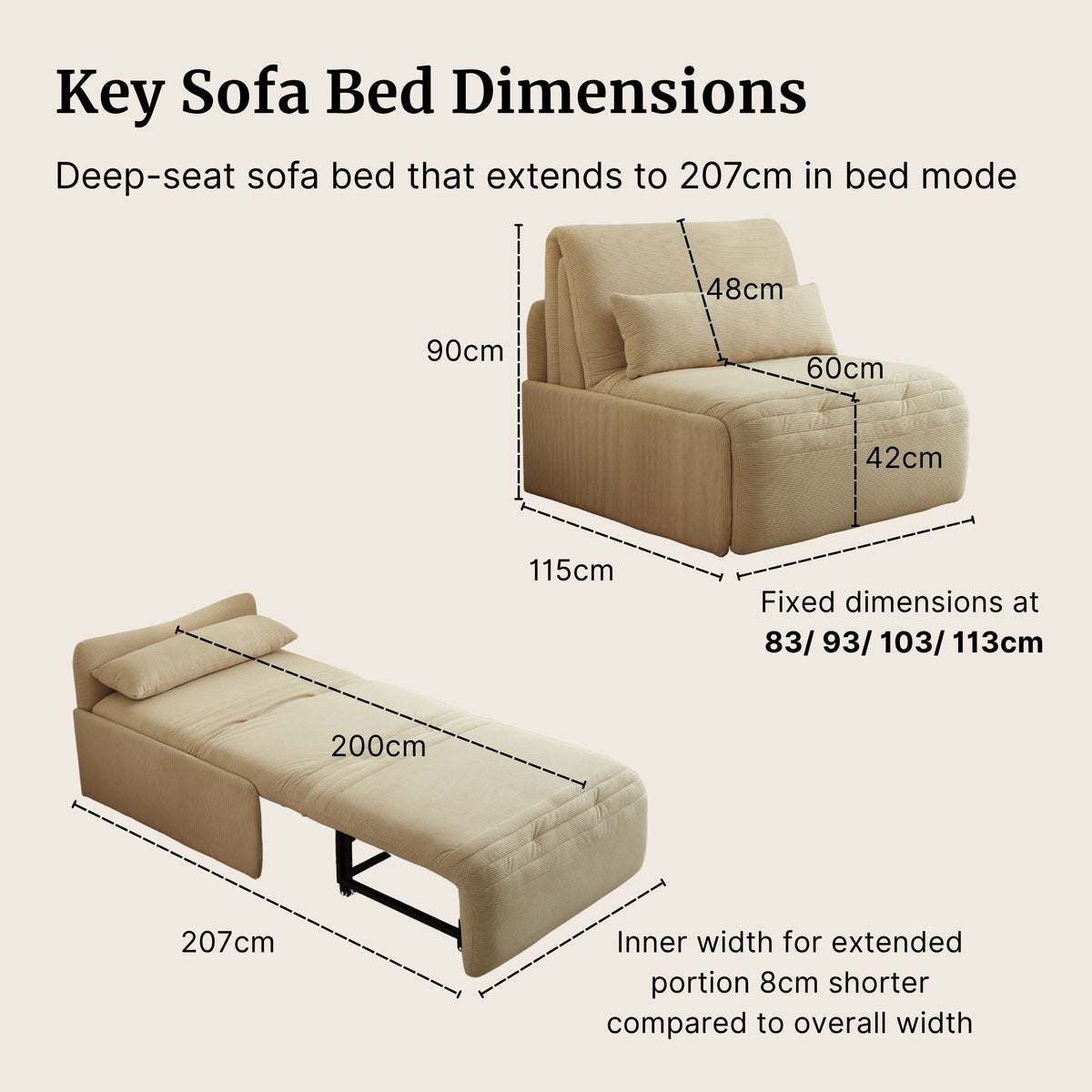 Cerith Electric Fabric Sofa Bed