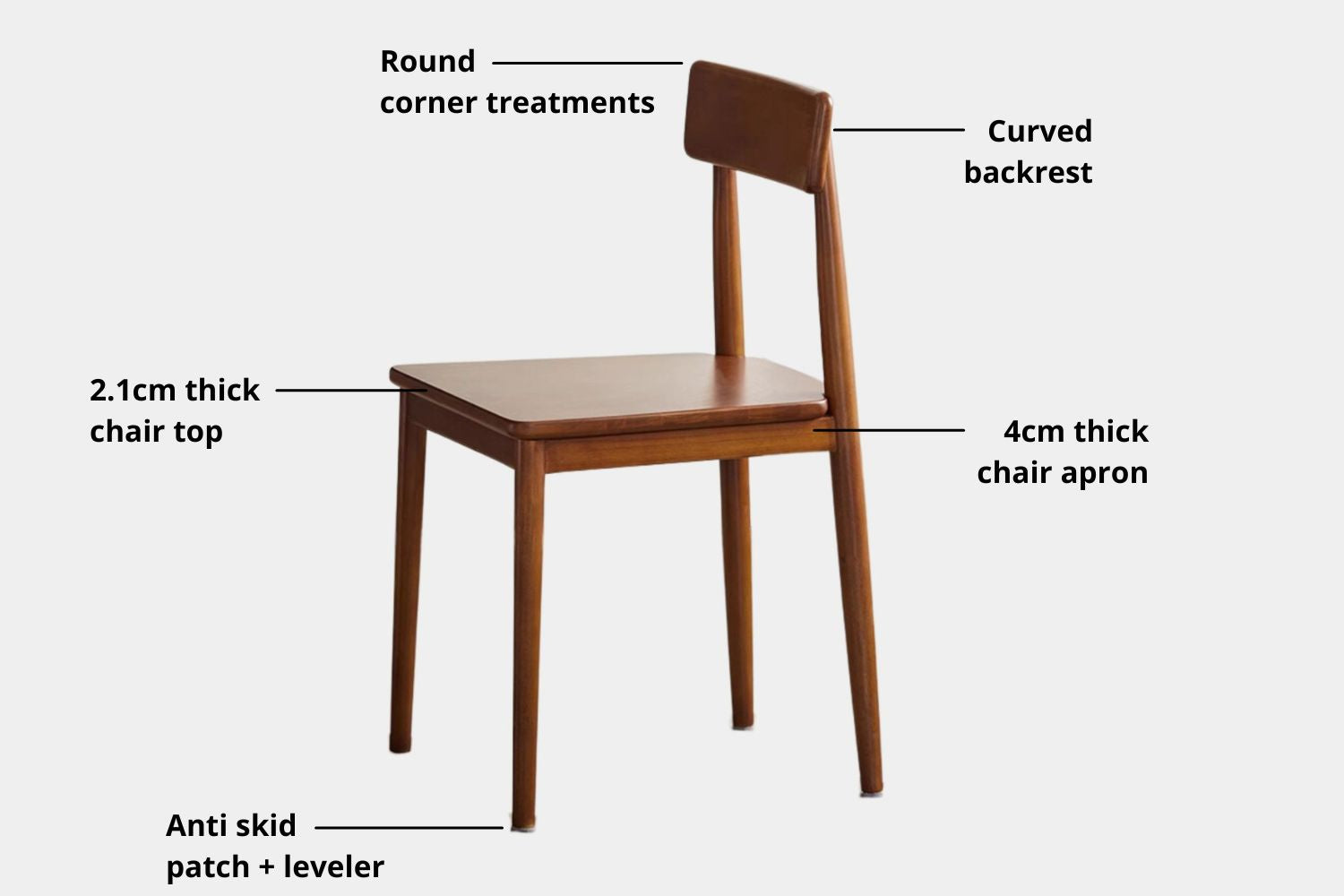 Key features for product for Tranquil Poplar Wood Chair