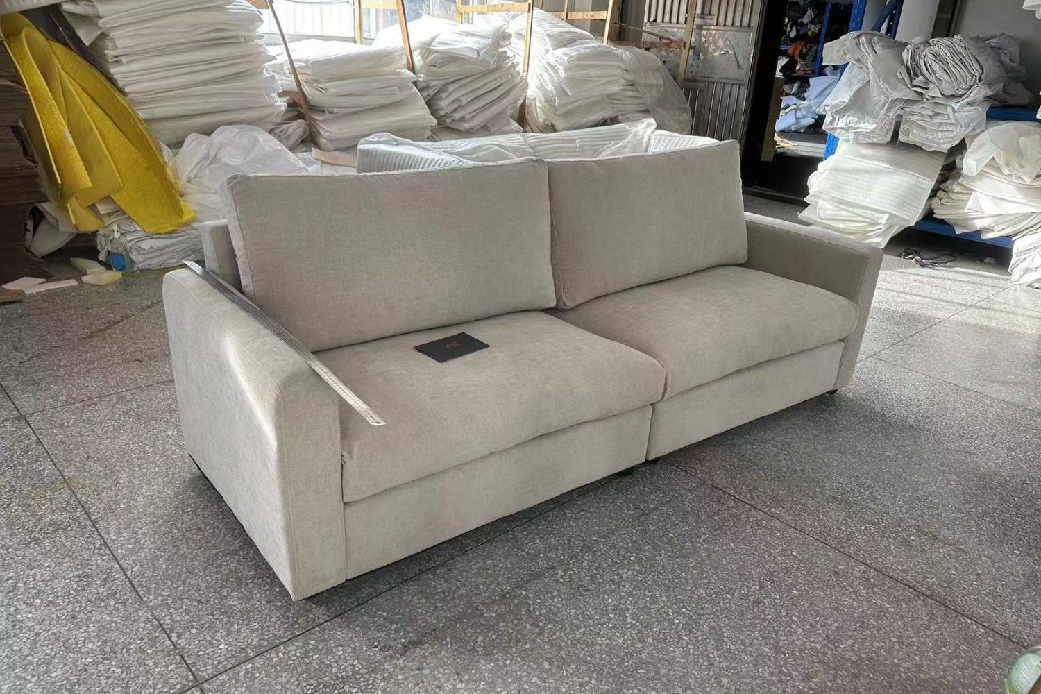 Chalet 220cm Grey Fabric Sofa | Demo 1