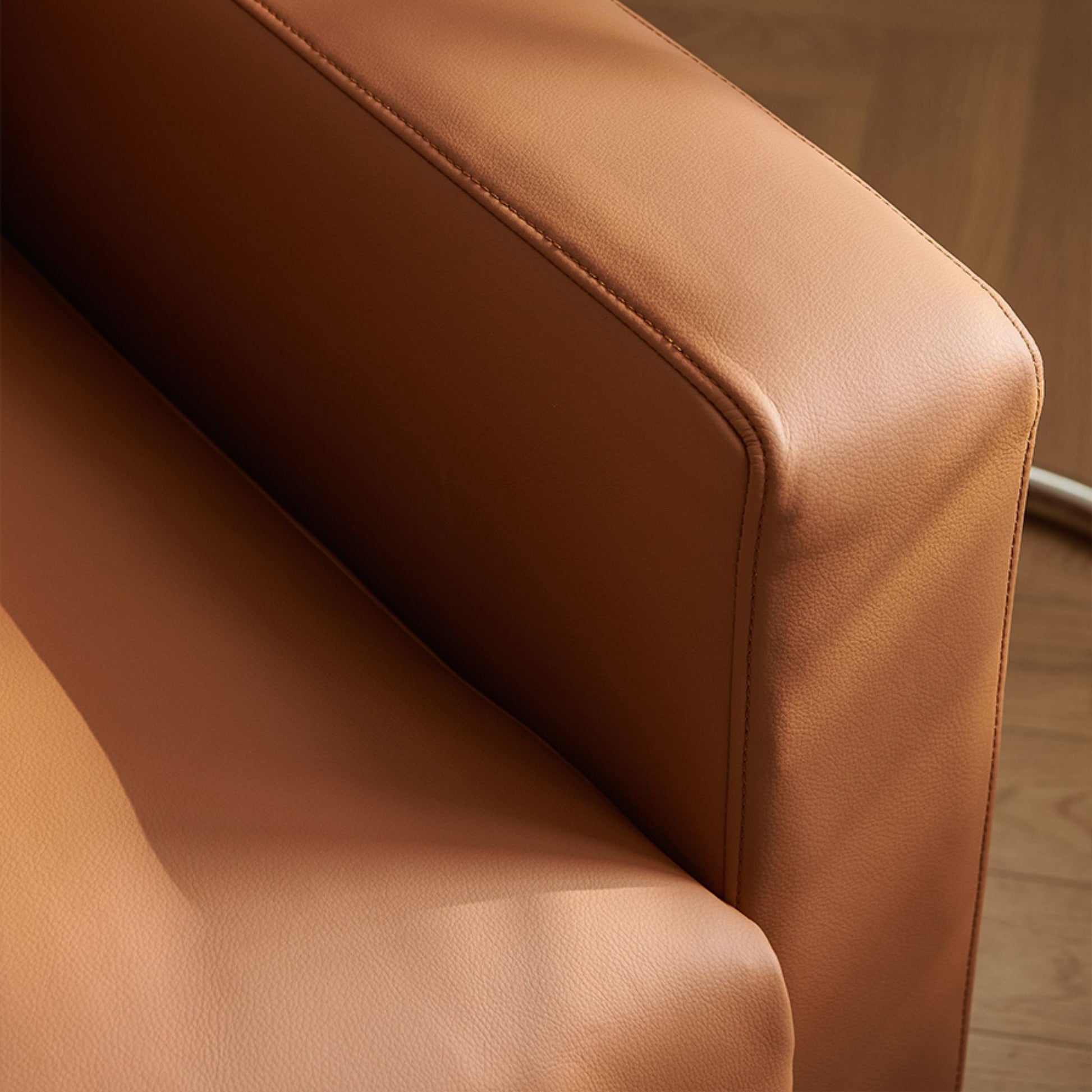 Chalet brown faux leather sofa