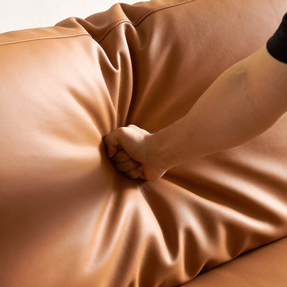 Chalet brown faux leather sofa