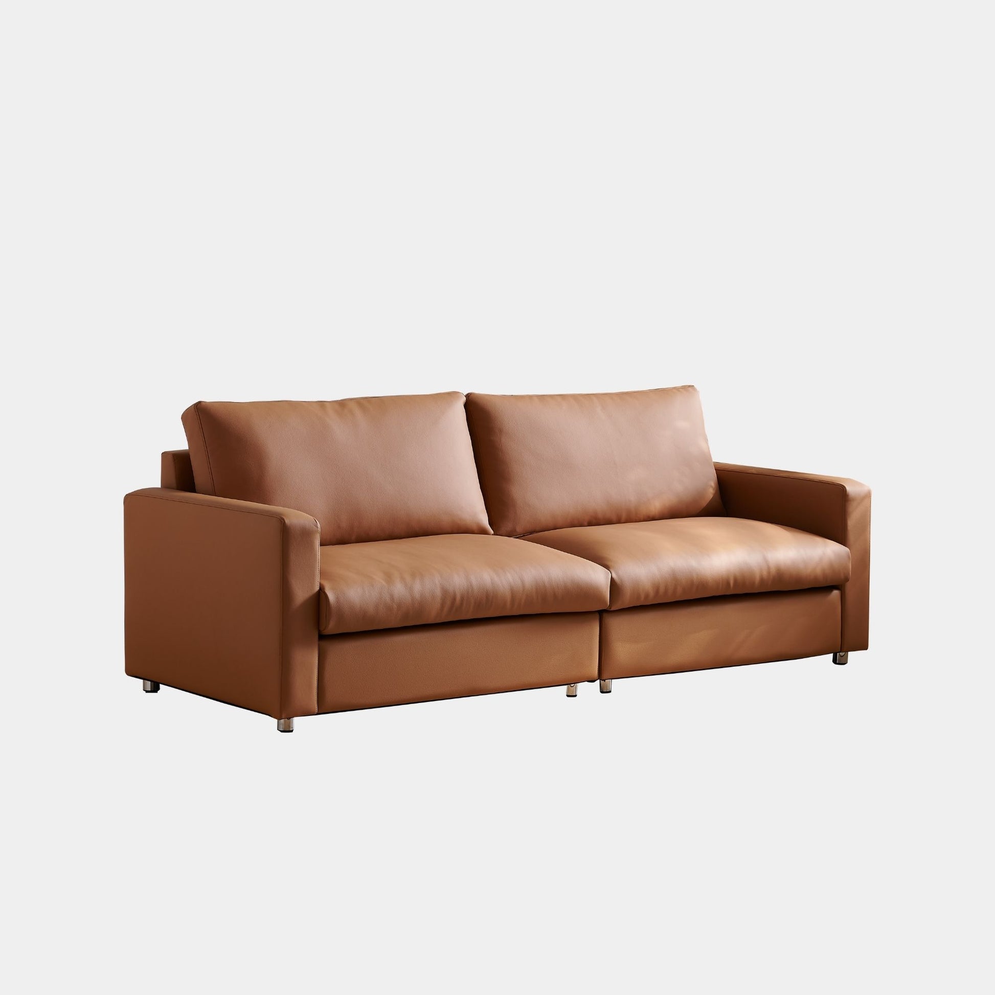 Chalet brown faux leather sofa
