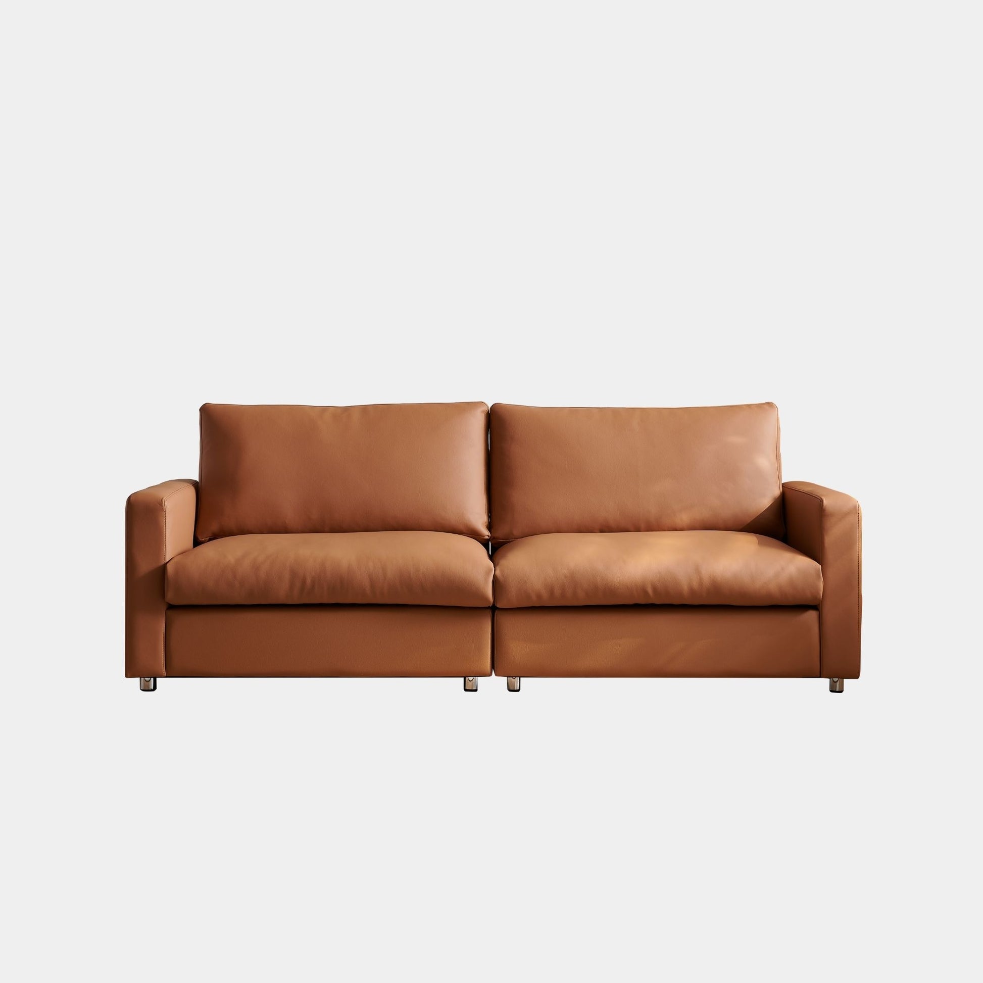 Chalet brown faux leather sofa
