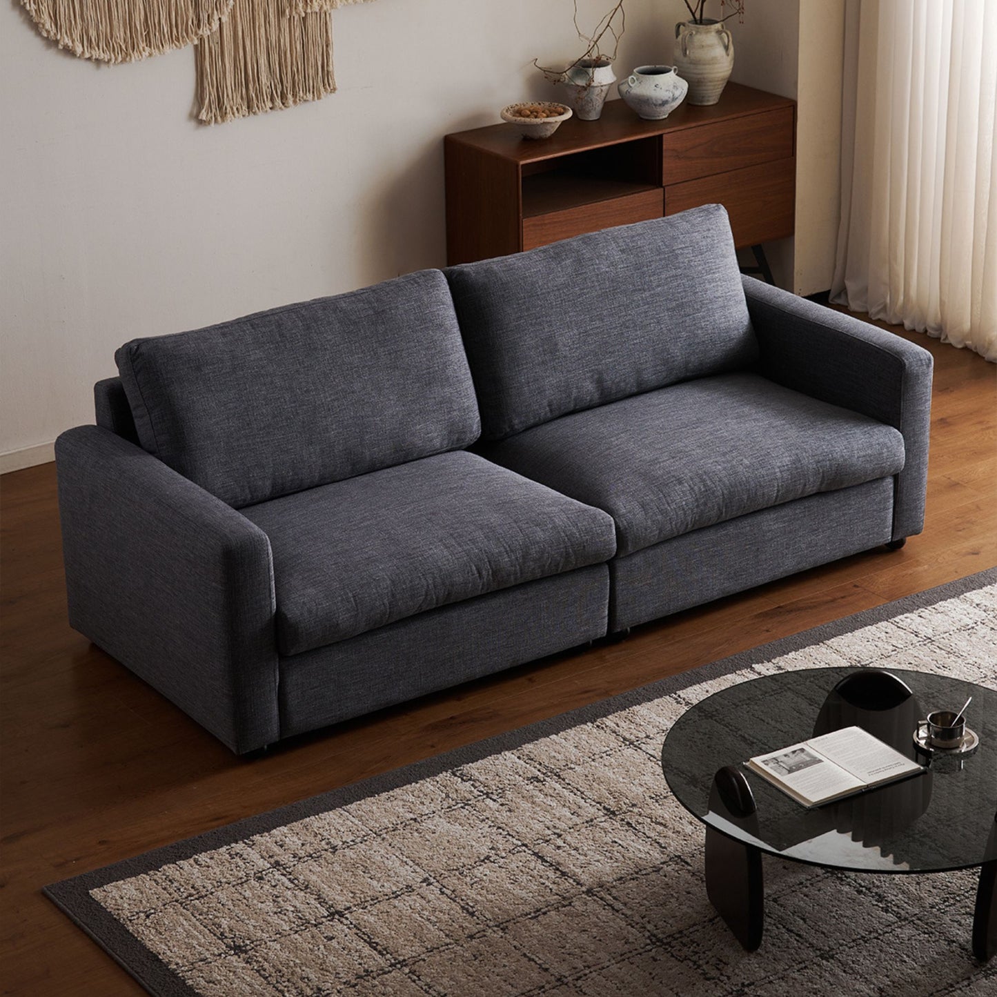 Chalet grey fabric sofa