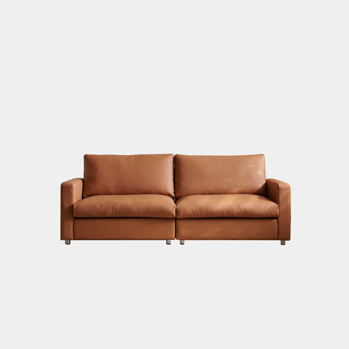 chalet half leather sofa brown