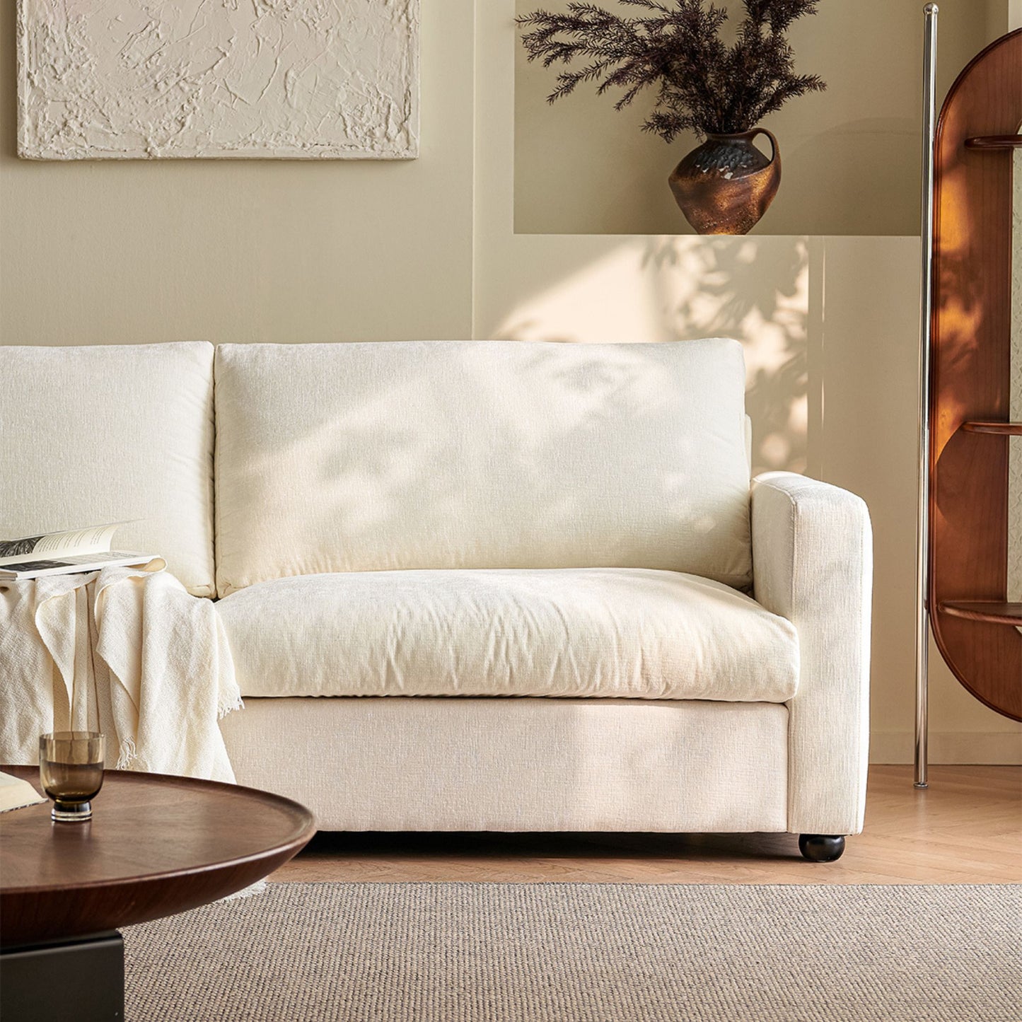 Chalet white fabric sofa