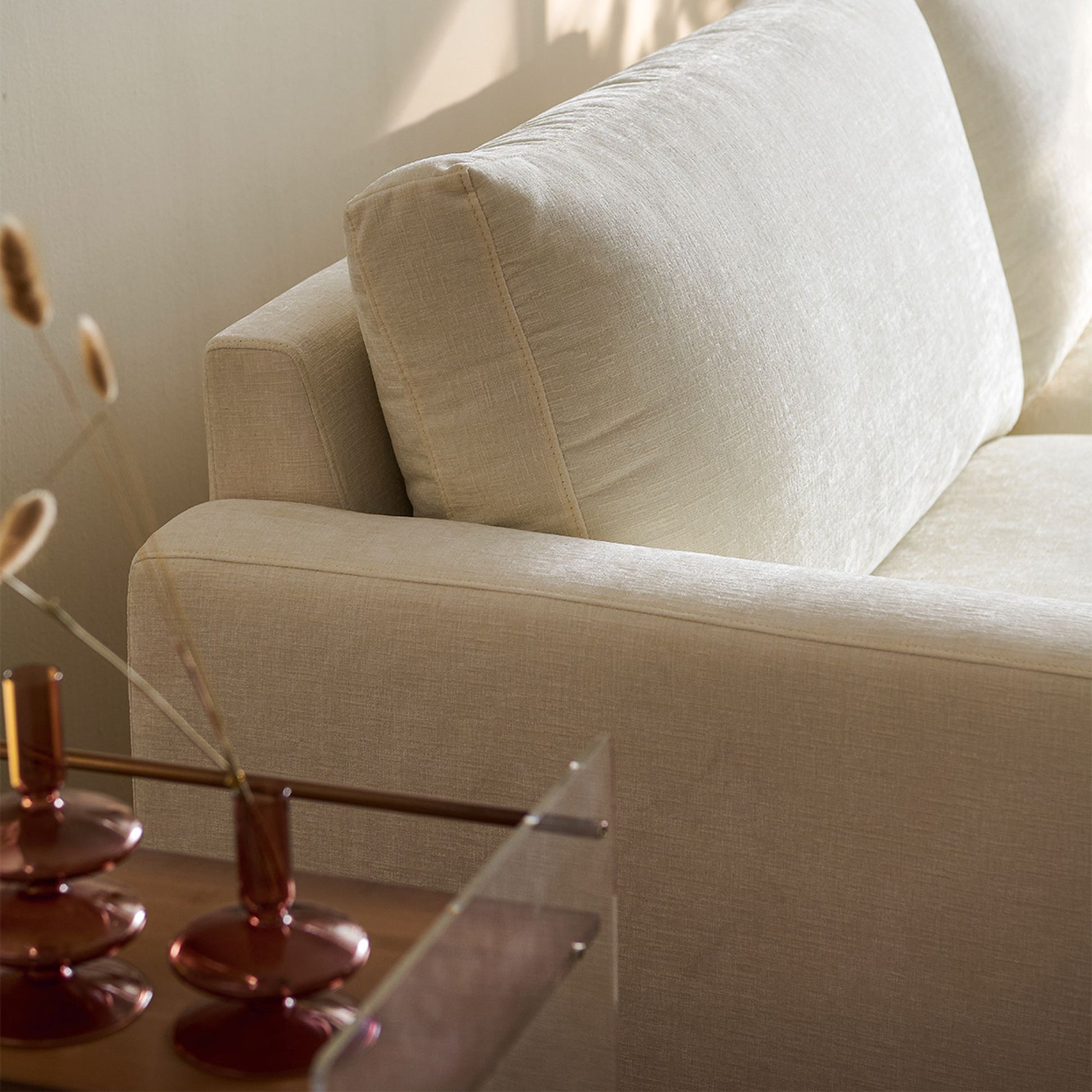 Chalet white fabric sofa
